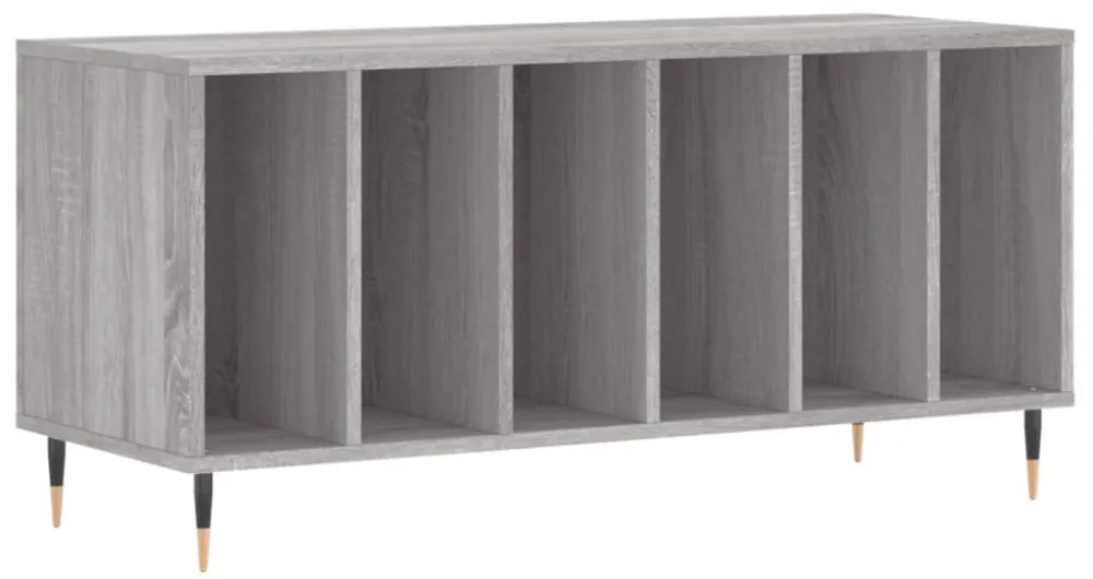 szürke sonoma színű szerelt fa hanglemezszekrény 100x38x48 cm
