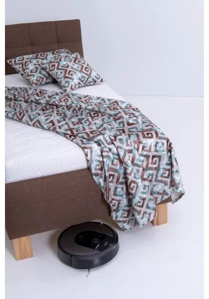 Kárpitozott ágy MARIA ONE 90x200 cm matraccal és tárolóval, barna