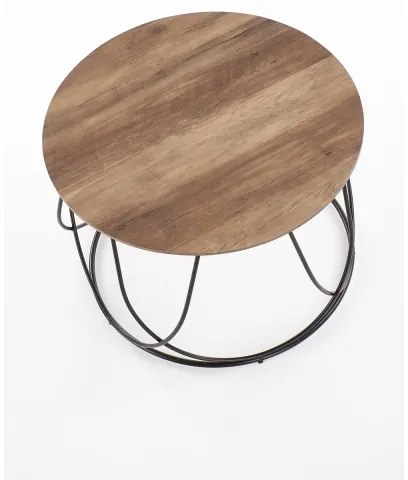 Kávésasztal NUBIRA 41x60 cm fekete/barna