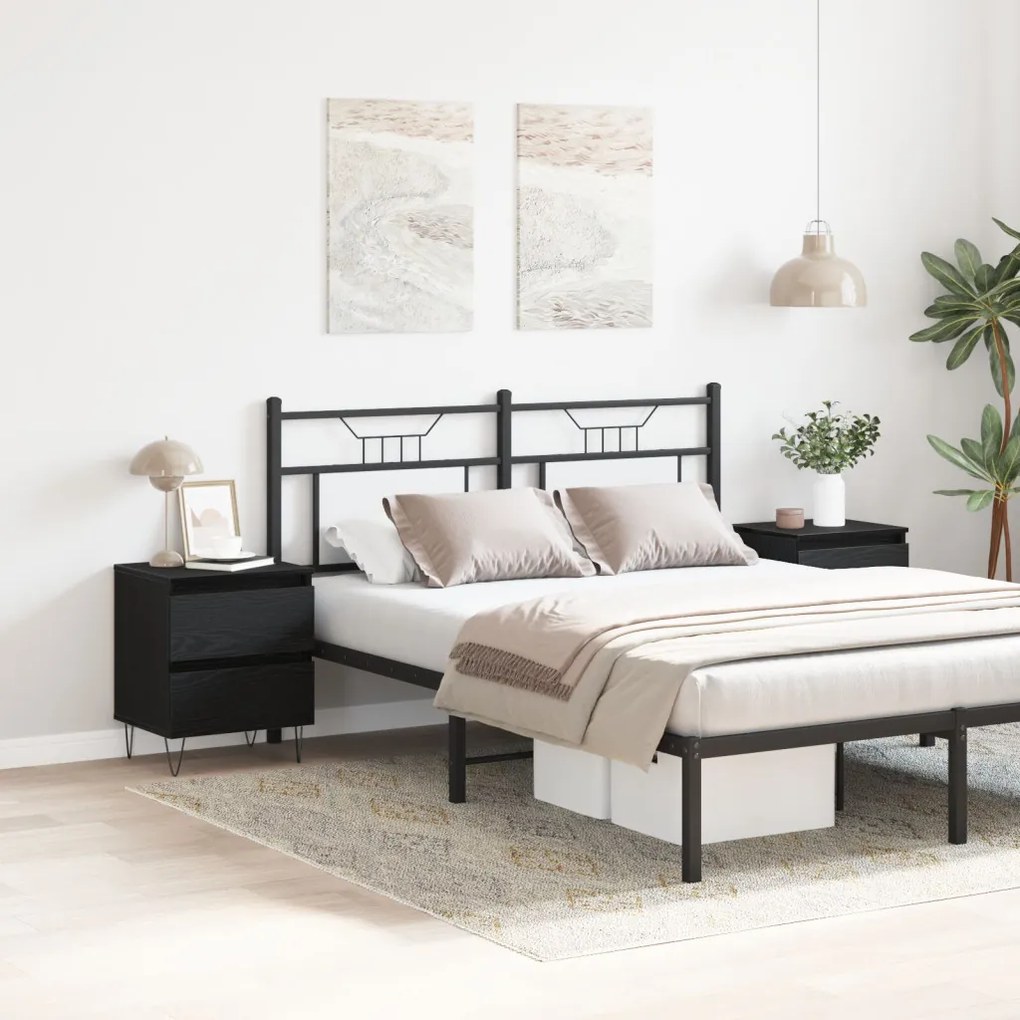 vidaXL Éjjeliszekrény 2 pcs Musta tammi 40 x 35 x 50 cm Faanyag