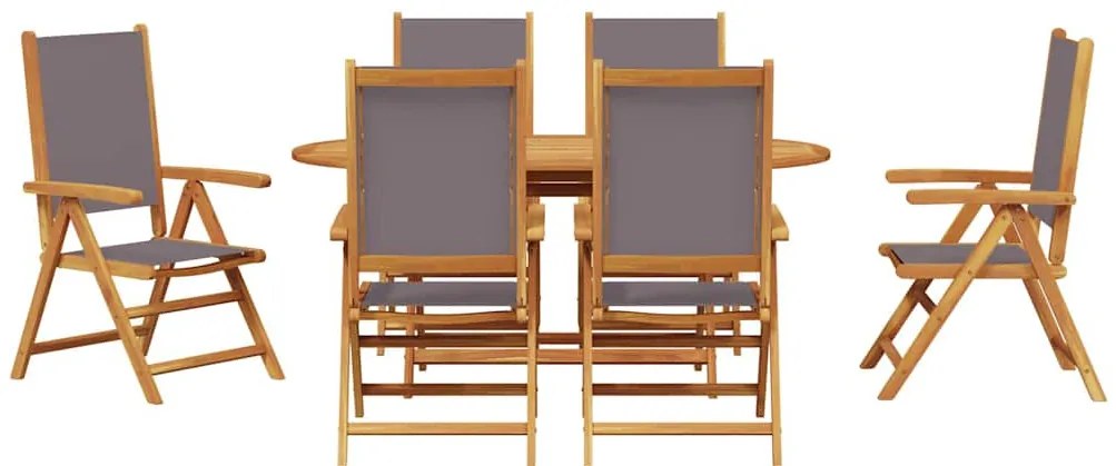 Kert étkező szett 7 pcs Antracit tömör akácfa