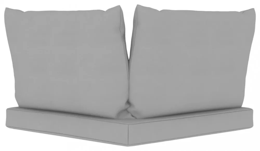 3 db szürke szövet raklapkanapé-párna