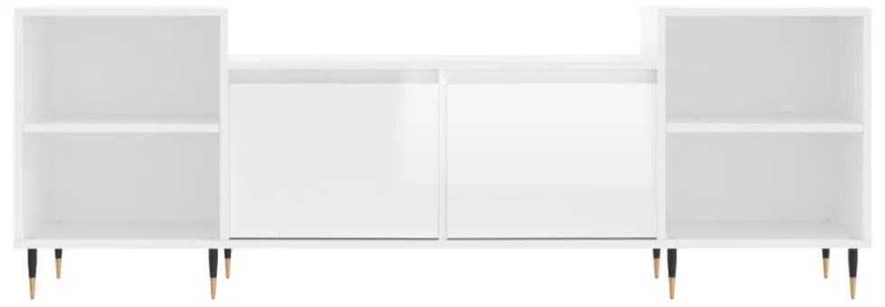 fehér magasfényű szerelt fa TV-szekrény 160x35x55 cm