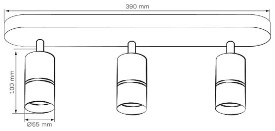 Spotlámpa BAMBOO 3xGU10/10W/230V fehér