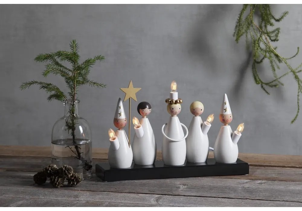 Fekete-fehér konnektorhoz csatlakoztatható fénydekoráció Luciakör – Star Trading