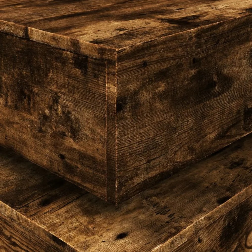 vidaXL füstös tölgy színű dohányzóasztal LED-lámpákkal 90x50x40 cm