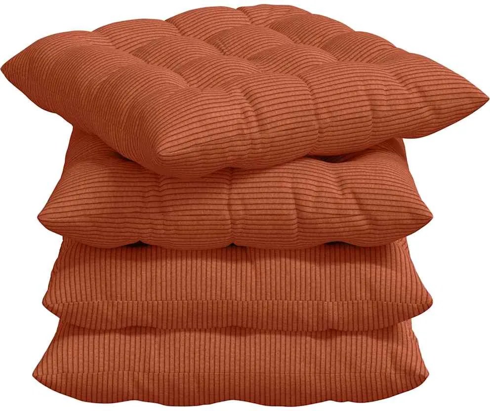 vidaXL Ülőpárnák 4 pcs Piros Narancs 40 x 40 x 6 cm Bársonyos szövet