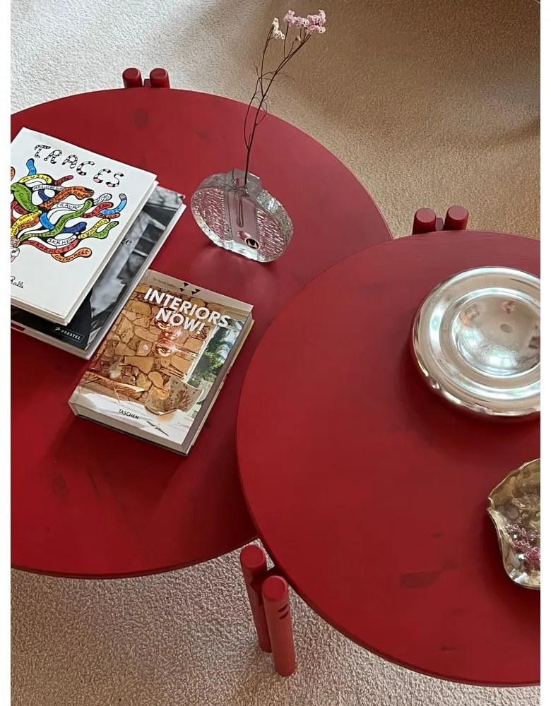 Zöld borovi fenyő kerek dohányzóasztal ø 80 cm Sticks – Karup Design