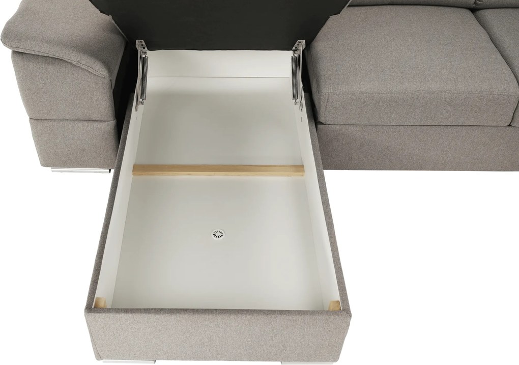 Ülőgarnitúra, szükésbarna Taupe, balos kivitel, SEGORIA ROH U