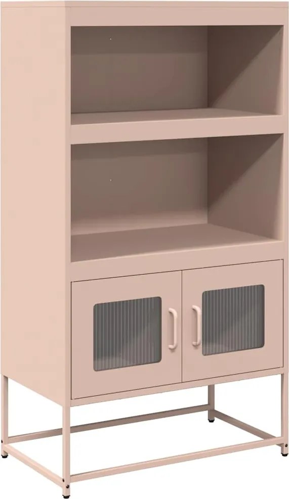 vidaXL Highboard rózsaszín 68x39x123 cm Acél