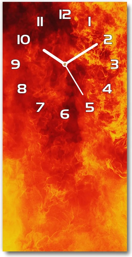 Modern függőleges falióra Lángok 30x60cm