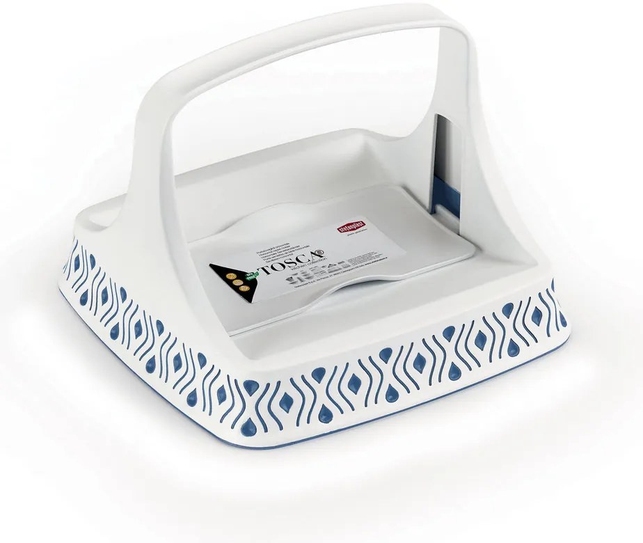 STEFANPLAST Lapos szalvétatartó Tosca fehér/kék