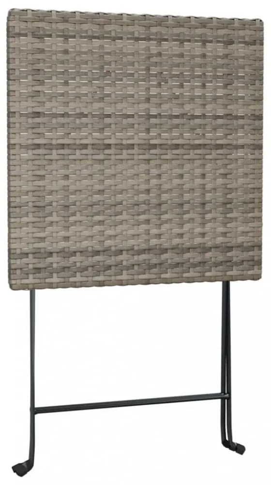 3 részes szürke összecsukható polyrattan bisztrószett