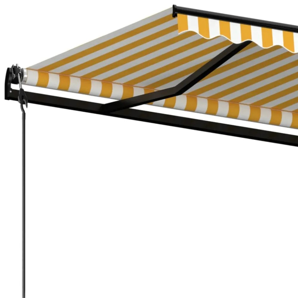 sárga és fehér automata napellenző 400 x 350 cm