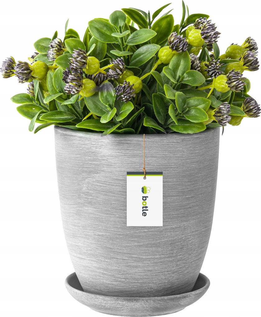 Kerámia kaspó ø19,5cm világos beton talppal