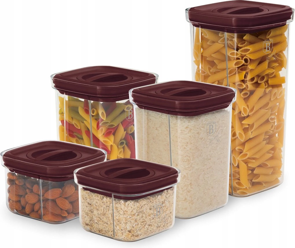 Ételtároló doboz szett 5db-os átlátszó Bordeaux Berlinger Haus