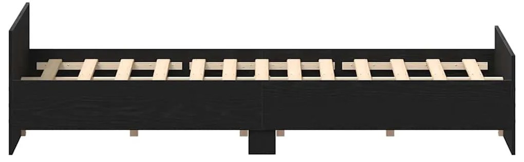 fekete tölgy színű szerelt fa ágykeret matrac nélkül 120x200 cm