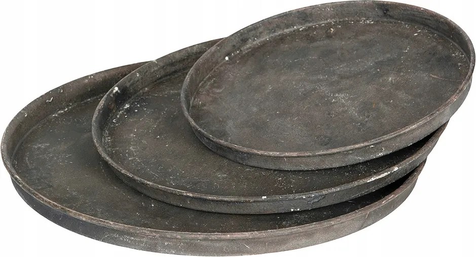 3 db Dekorációs Tálca antik fekete