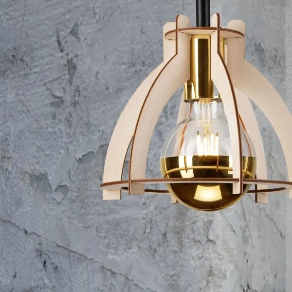 Felületre szerelhető csillár LANDO 1xE27/15W/230V bükkfa