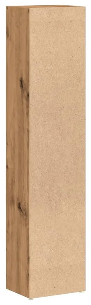 2 db kézműves tölgy színű szerelt fa CD-szekrény 21x16x93,5 cm