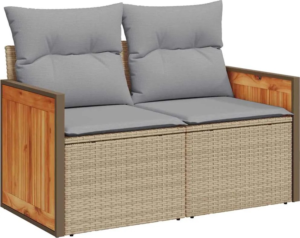 vidaXL Kerti Kanapé Szett párnával 12 pcs Beige és Világosszürke