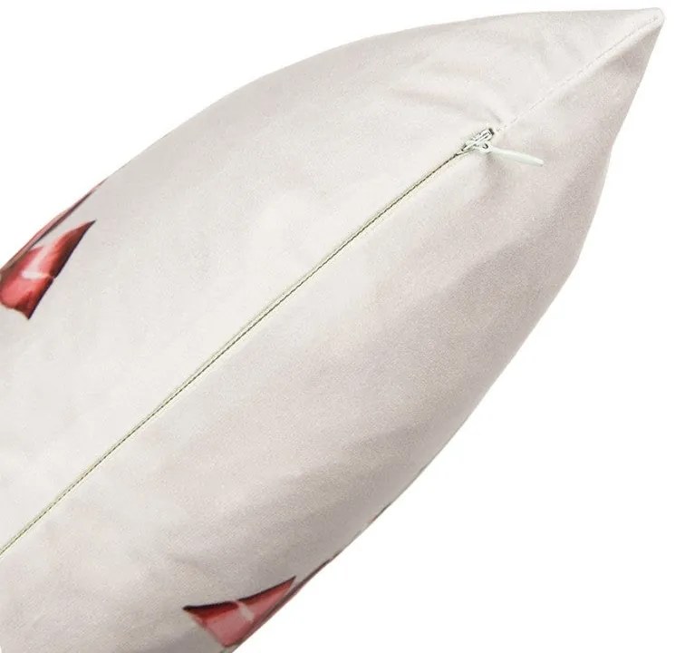 Karácsonyi párnahuzat 45x45 cm koszorúban mézeskalács házikó