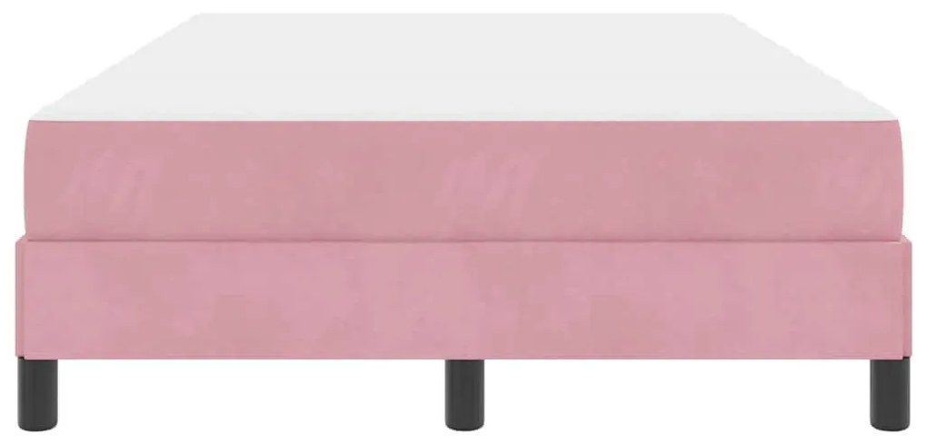 Boxspring ágy matraccal Rózsaszín 120 x 190 cm Bársony