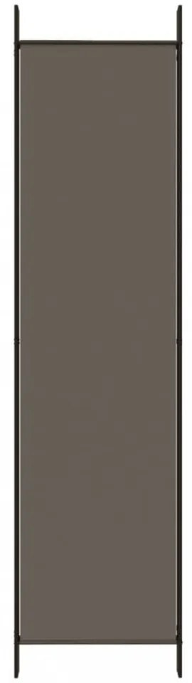 5 paneles antracitszürke szövet térelválasztó 250x200 cm