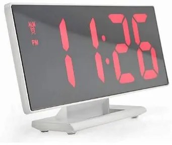 Tükör Kijelzős Digitális Ébresztő Óra Asztali Hőmérő Fekete Keret
