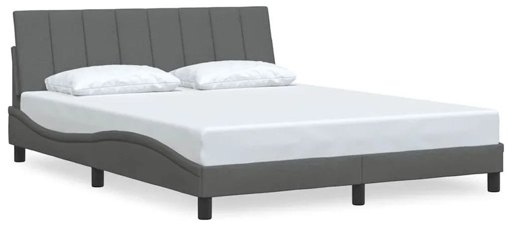 sötétszürke szövet ágykeret matrac nélkül Hanko 160 x 200 cm