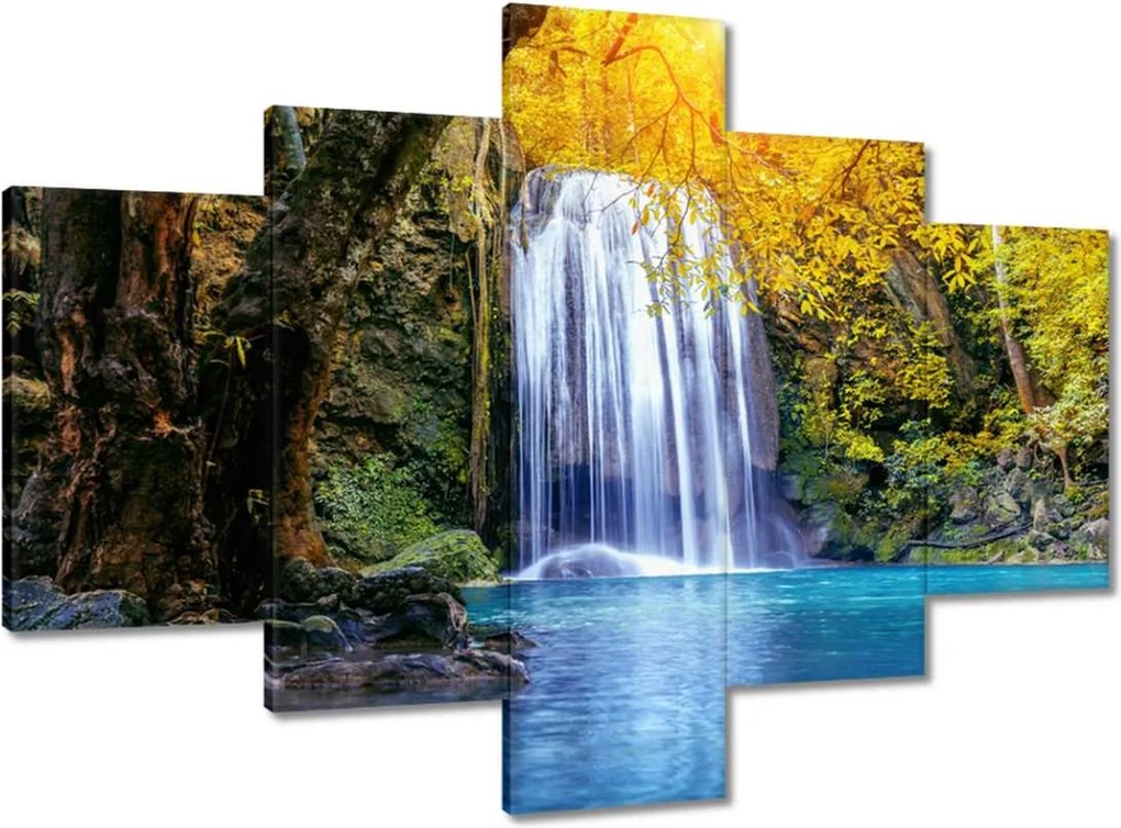 Vászonkép 100x70 Gyönyörű vízesés Kaszkád