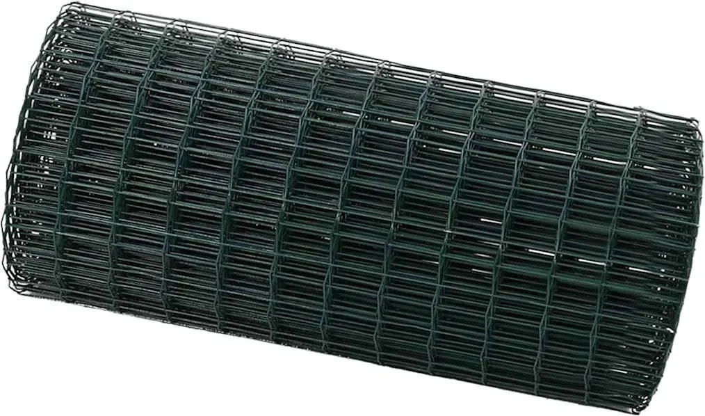 vidaXL Európai Kerítés Zöld 0,4 x 10 m PVC-bevonatú vas