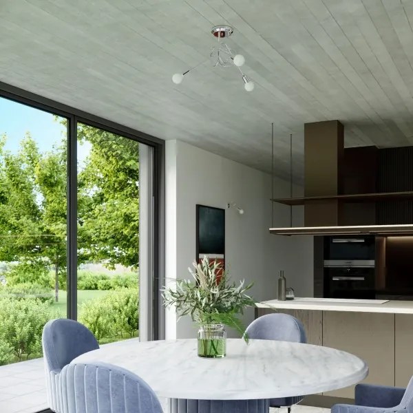 Sollux SL.1440 - Felületre szerelhető csillár  LOOP 3xE27/15W/230V króm