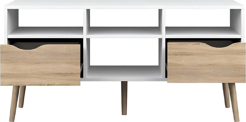 TV asztal/szekrény, tölgy sonoma / fehér, OSLO 75391