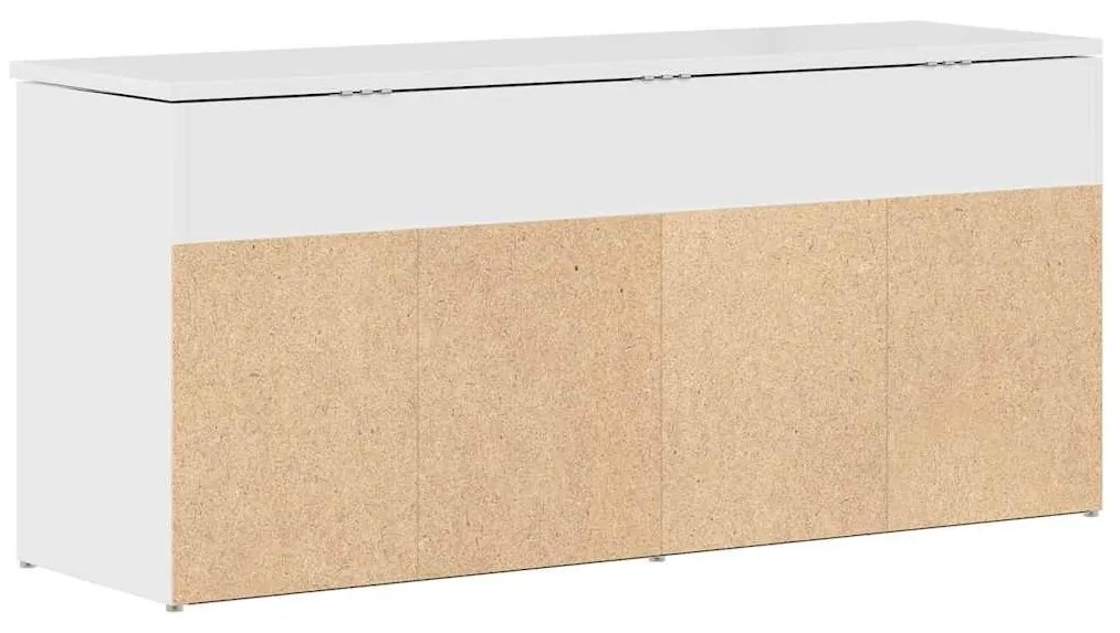 magasfényű fehér szerelt fa cipőpolc 102x30,5x45 cm