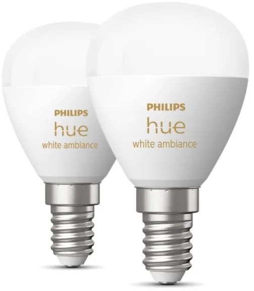 KÉSZLET 2x LED Dimmelhető izzó Philips Hue WHITE AMBIANCE P45 E14/5,1W/230V