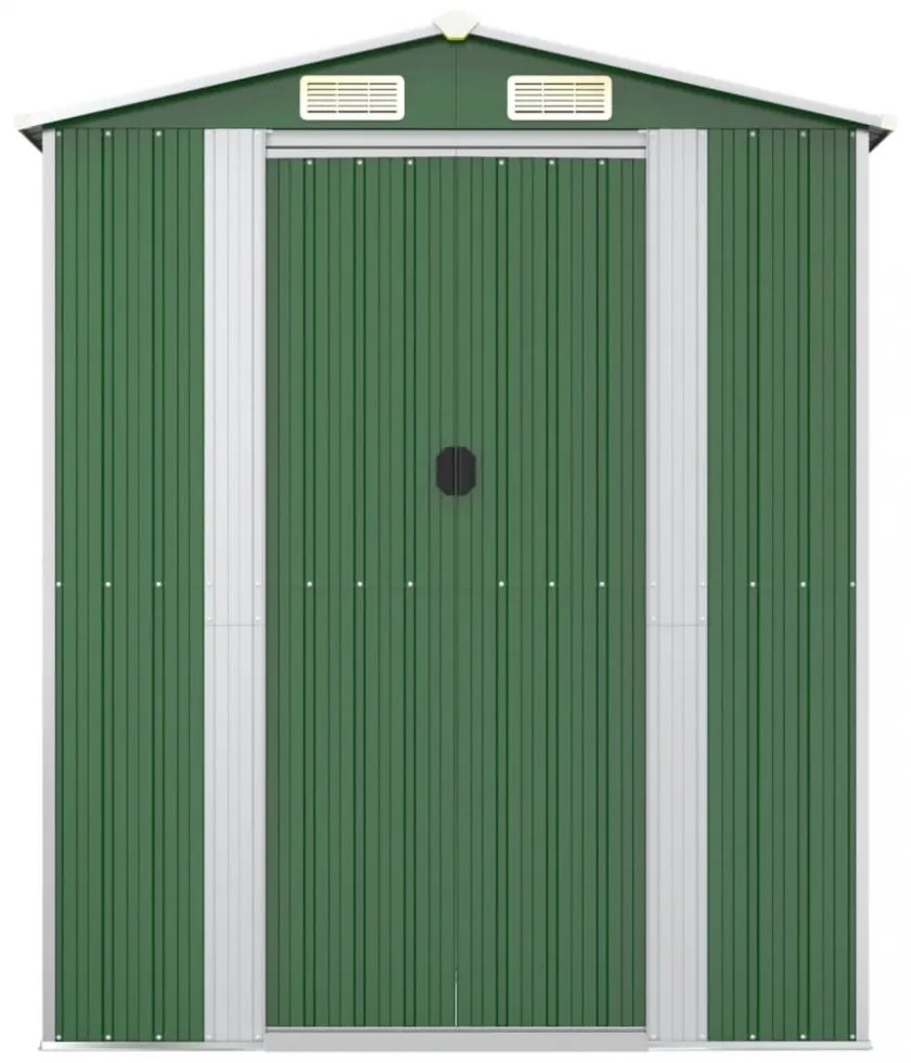 zöld horganyzott acél kerti fészer 192x357x223 cm