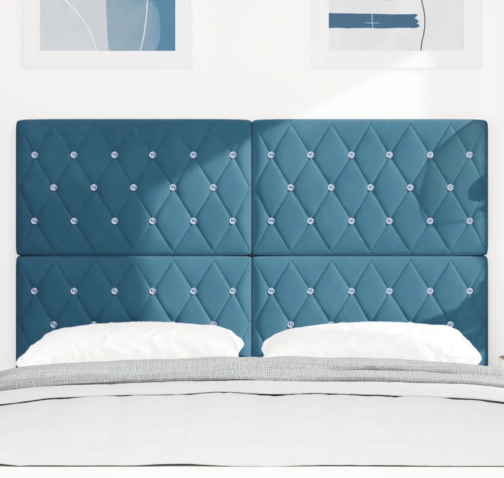 LED Fejtámla Sötétkék 72 cm Bársony