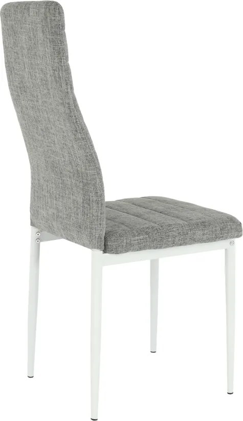 Étkezőszék, világos szürke szövet/fehér fém, COLETA NOVA