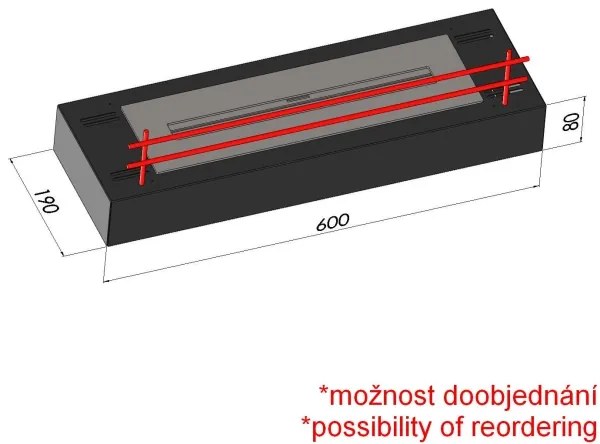 InFire - BIO kandalló 8x60 cm 3kW fekete