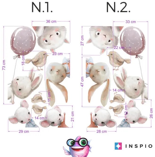 INSPIO Falmatricák - Akvarell állatok az ajtó körül