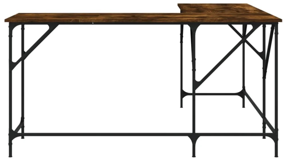 füstös tölgy színű szerelt fa íróasztal 149x149x75 cm