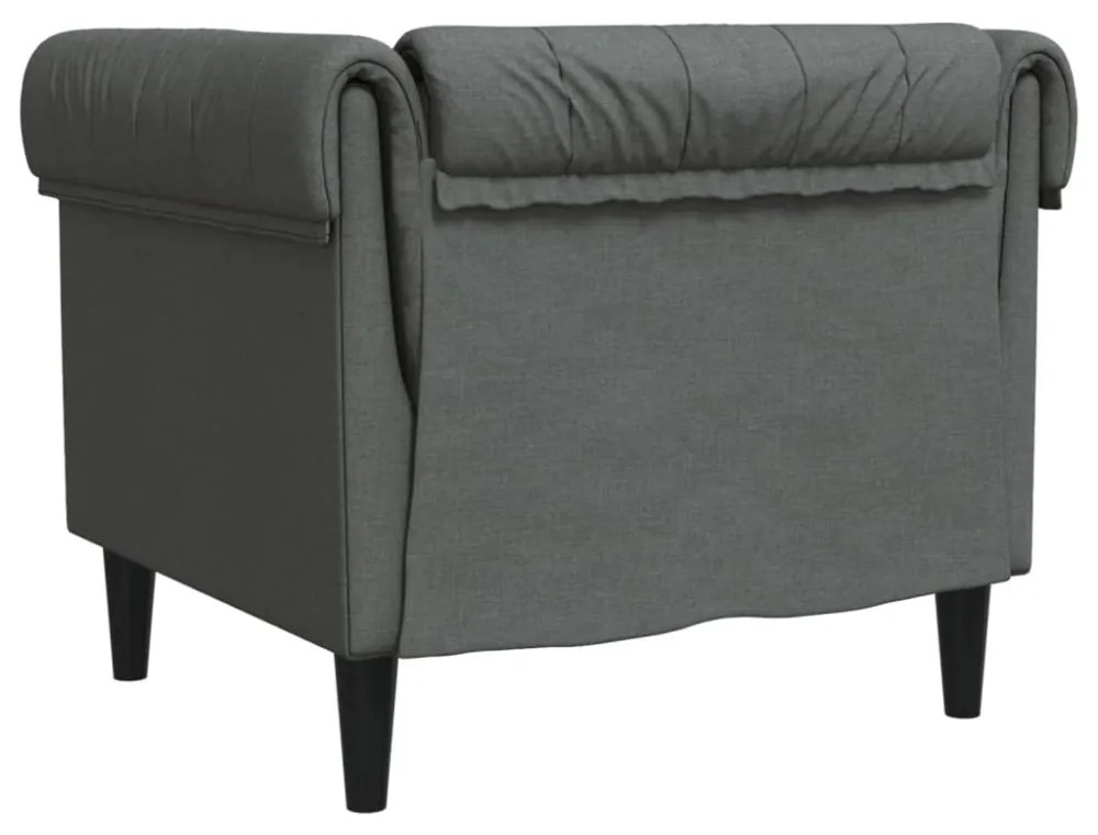 sötétszürke szövet Chesterfield kanapé