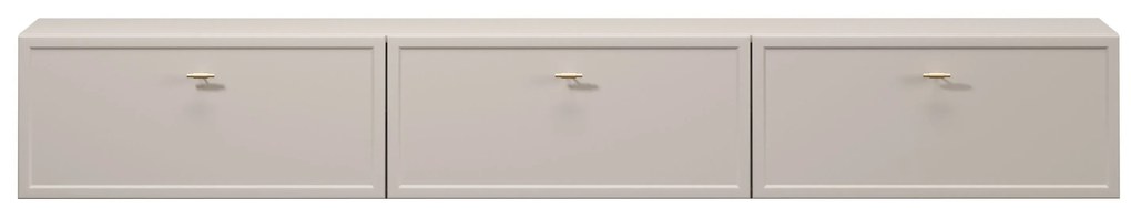 Lorini fali TV szekrény 200 cm fiókos - kasmír / arany T-bar fogantyúval