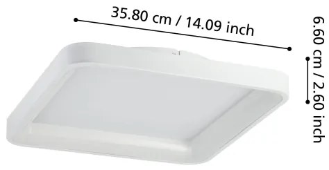 Eglo 901249 - LED Dimmelhető mennyezeti lámpa LORETELLO LED/12W/230V fehér + + távirányító