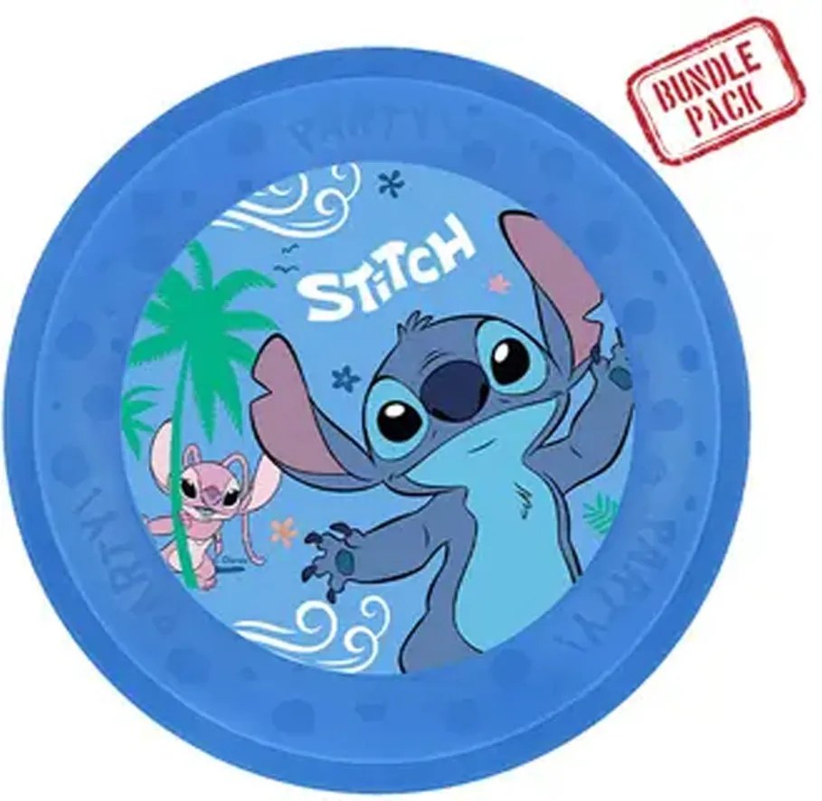Disney Lilo és Stitch, A csillagkutya Angel micro prémium műanyag lapostányér 4 db-os szett 21 cm