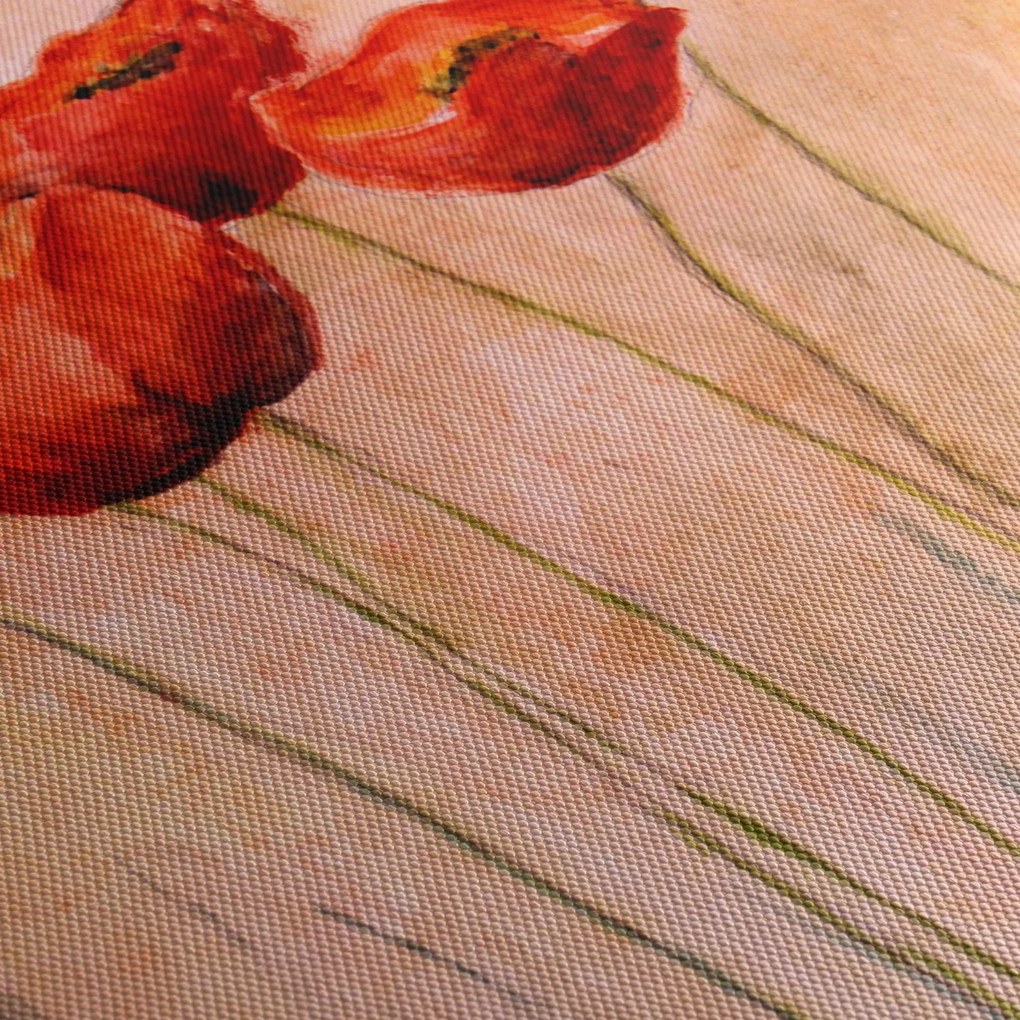 Kép - piros tulipán (órával) (90x30 cm)