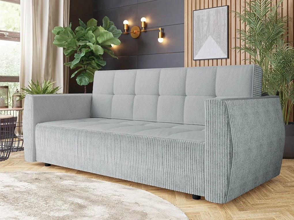 Széthúzható kanapé Pexalo (szürke) (tárolóhellyel). 1105602