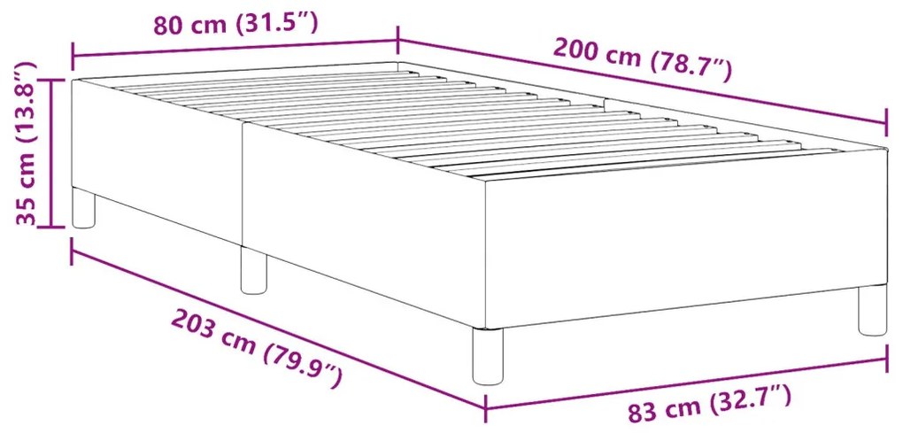 Ágykeret Krém 80x200 cm Sötét anyag