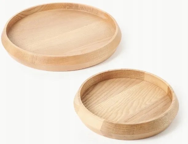 Koppenhága kőrisfa dekorációs tálca szett, 2 darabos